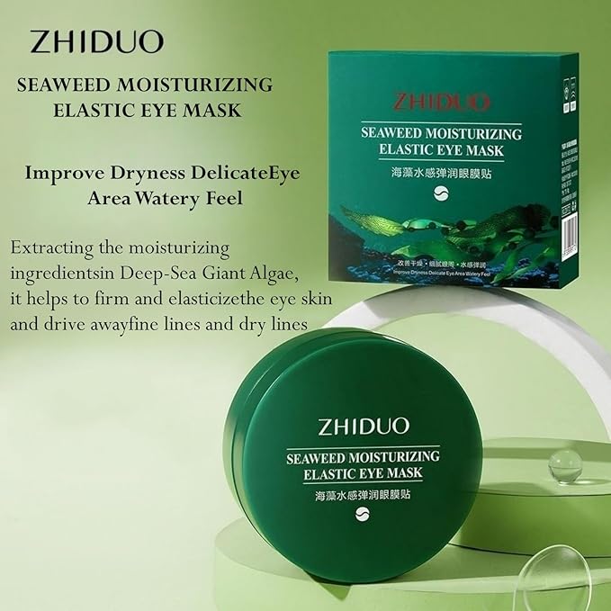 Under Eye Patches - 24K Gold Eye Mask,Moisturizing Serum for Firming, Brightening, and Relieving Eye Fatigue - Under Eye Patches for Dark Circles and Puffiness (seaweed)