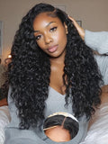 Julia Hair Loose Curly Wave Glueless Wigs Human Hair 7x5 HD Lace Closure Bye Bye Knots Mixed Curls Wig with Invisi Drawstring Pre Plucked Pre Bleached Put on and Go Beginner Friendly 16 Inch