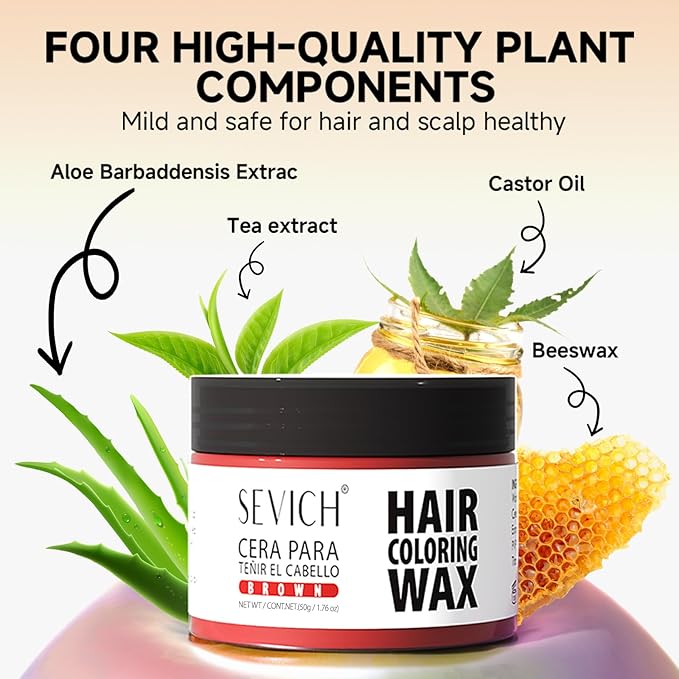 SEVICH Temporary Hair Color Wax Black for Kids Women Men,Natural Instant Hair Wax Color,Premium Non Greasy,Easy to Wash,Travel Size,Perfect for Halloween, Children's Day,Cosplay & Parties,50g