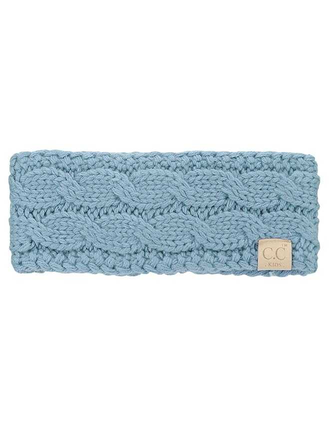 C.C Children's Kids' Winter Warm Cable Knit Fuzzy Lined Ear Warmer Headband