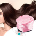 Electric Hair Steamer Cap with Temperature Control, Removable Thermal Hair Care Hat for Home Spa (Pink Type)