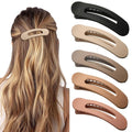 5 Pcs Flat Hair Clips, Medium Lay Flat Claw Clips for Women Girls,Strong Hold Non-slip Matte Hair Claws for Thick Thin Hair(Brown&Pink)