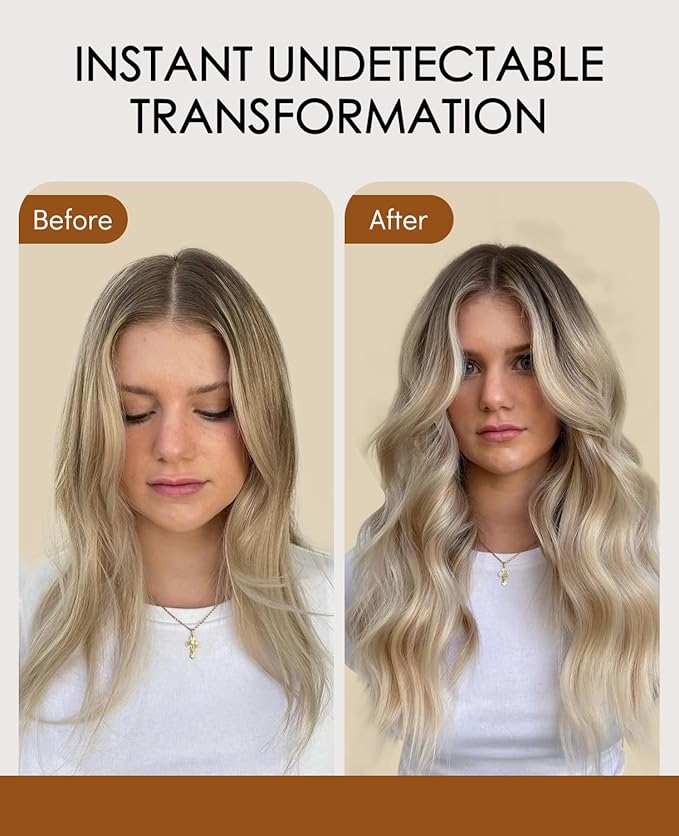 VINBAO Invisi Edge Tape in Extensions Real Human Hair 60g 20pcs Balayage Ash Brown and Blonde Mixed with Ash Blonde Seamless Injection Tape in Hair Extensions 22inch #8/60/18