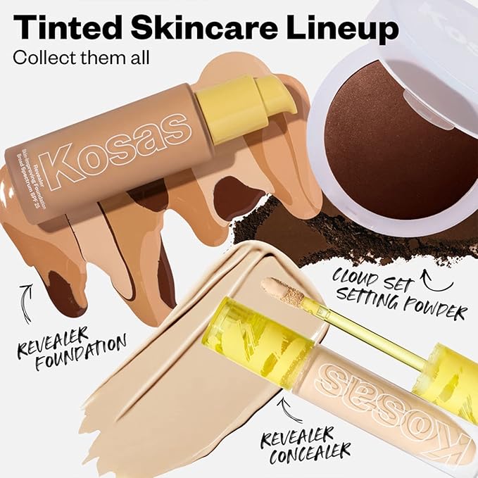 Kosas Cloud Set Face Setting Powder | Smoothing Shine Control, Soft, Sheer Setting Translucent Makeup Finish, Portable & Long-Lasting (Sheer Medium)