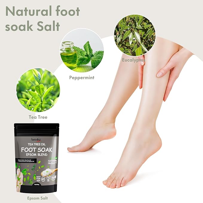 Beinilai Collapsible Foot Spa Bath with Heat,Bubble,Massage Rollers, Tea Tree Oil Foot Soak with Epsom Salt, Pedicure Foot File, Red Light,Removable Pumice Stone,Pedicure Foot Spa