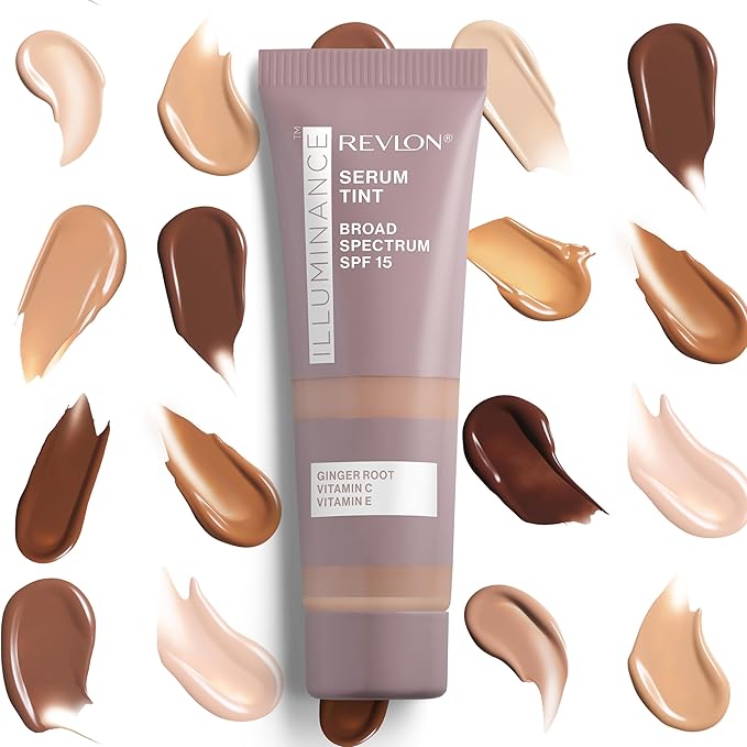 Revlon Illuminance Tinted Serum, Triple Hyaluronic Acid, Evens Out Skin Tone Over Time and Hydrates All Day, SPF 15, 117 Light Beige, 0.94 fl oz.