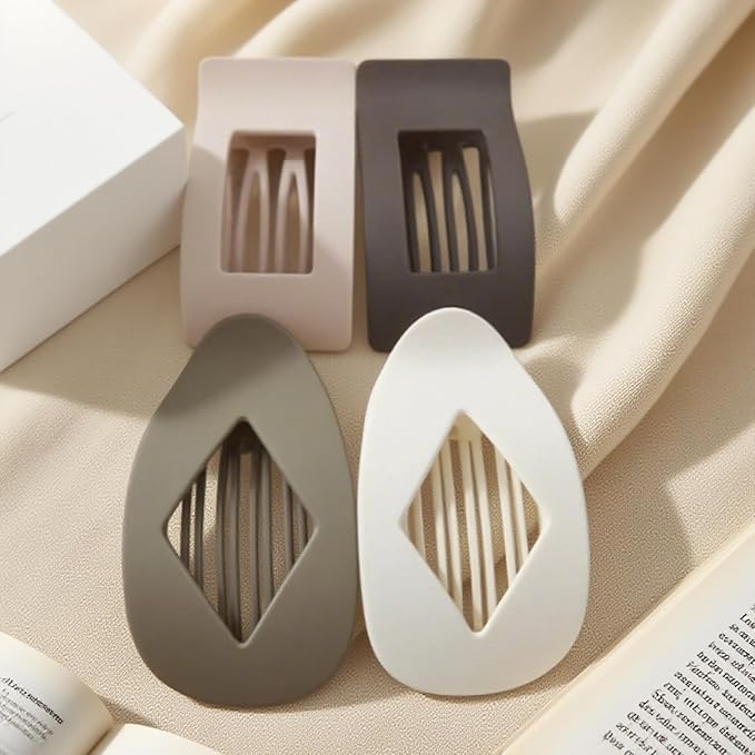 Flat Hair Clips for Woman,4PCS French Flat Hair Claw Clips,Matte No-Slip Hair ClipDuckbill Hair Clips for Thick and Thin Hair,Strong Hold Barrettes