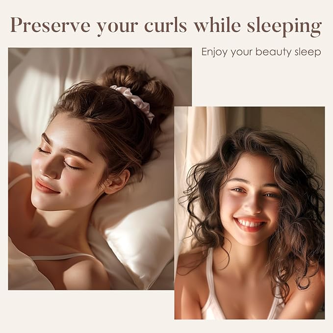 LULUSILK Silk Scrunchies for Hair Sleep, 100% Real Mulberry Silk, No Damage Hair Ties for Women and Girls, Black White and Lotus Pink, Pack of 3