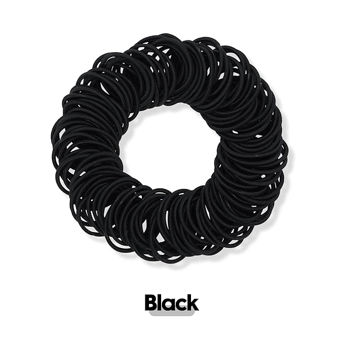 120 Pcs Small Hair Ties for Thin Hair & Kids - 1 Inch, 2mm No-Damage Elastic Bands in, Black