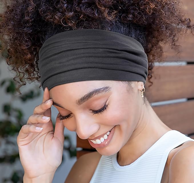 Huachi Wide Women's Headbands - Non-Slip Thick Fashion Boho Elastic Hair Bands for Workout, Running, and Working
