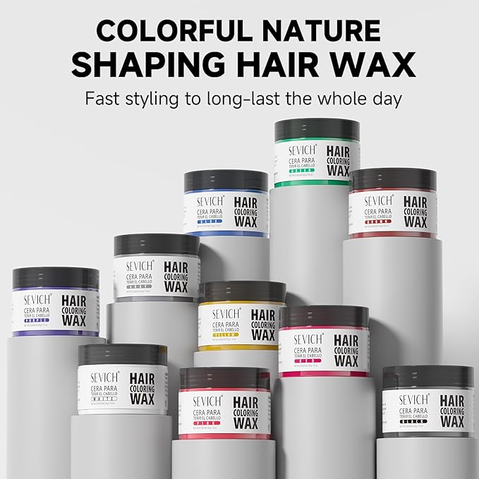 SEVICH Temporary Hair Color Wax Red for Kids Women Men,Natural Instant Hair Wax Color,Premium Non Greasy,Easy to Wash,Travel Size,Perfect for Halloween, Children's Day,Cosplay & Parties,50g