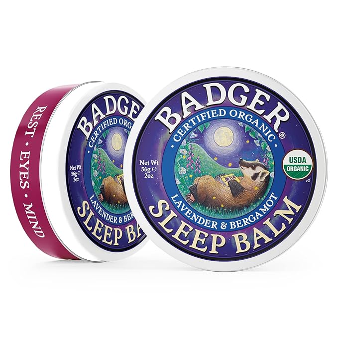 Badger - Sleep Balm, Lavender & Bergamot, Natural Sleep Balm, Scented Relaxing Balm for Children and Adults, Calming Night Balm, Organic Sleep Balm, 2 oz