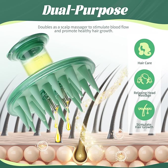 Scalp Massager Applicator Comb Silicone Hair Oil & Serum Brush for Even Distribution – No Mess, Easy-to-Use Scalp Treatment Tool for All Hair Types