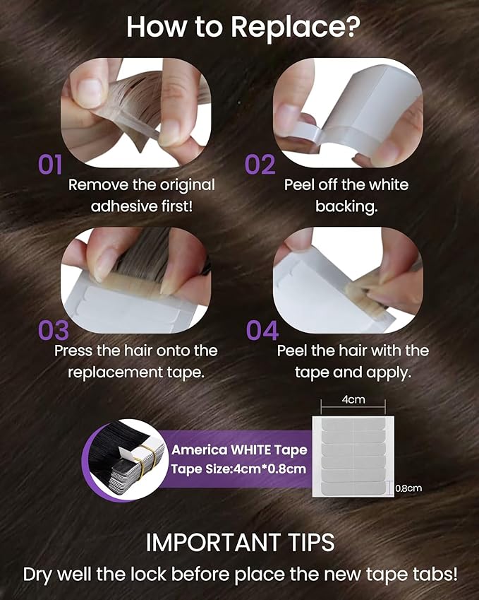 LaaVoo Tape in Hair Extensions Darkest Brown Tape on Extensions Invisible Tape in Hair Extensions Human Hair Soft Straight Hair 14Inch 40pcs 100g