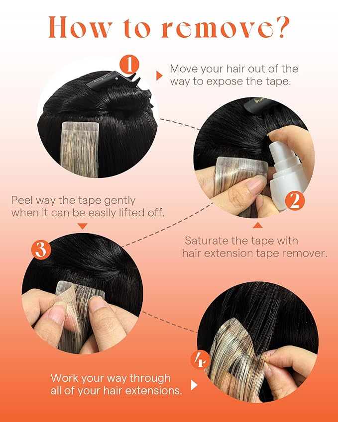 Sunny Hair Tape in Hair Extensions Real Human Hair Invisible Remy Hair Extensions Tape ins for Women Ombre Natural Black Root to Sliver Grey 20 inch 25G