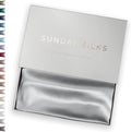 SUNDAYSILKS™ Premium Silk Pillow Cases | 100% Mulberry Silk Pillowcase with Zipper, All Sides Real 22 Momme Grade 6A Silk, Standard Queen, King Size [Silver Quartz]