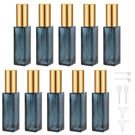 Segbeauty Atomizer Sprayer for Perfume, 10 Packs Glass Perfume Bottles Empty, 10ML Travel Refillable Perfume Bottle Portable Sprayer Atomizer Travel Accessory Toiletries Cosmetic Dispenser Bottle
