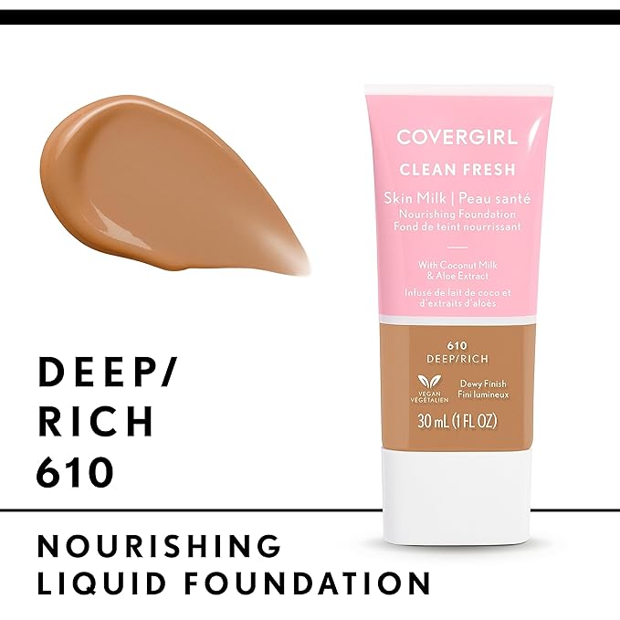 COVERGIRL, Clean Fresh Skin Milk Foundation, Rich/Deep, 1 Count