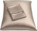 BLISSFORD Satin Pillowcase with Zipper, for Hair and Skin Care, Feels Soft and Cool Like a Silk Pillowcase, Satin Pillow Cases 2 Pack, Slik Pillow Cover, Pewter, King Size - Set of 2