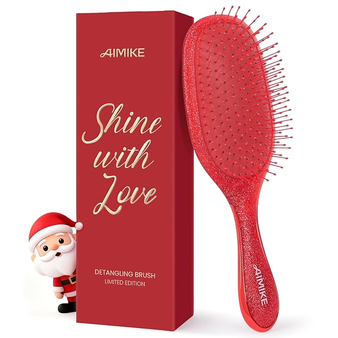 Christmas Gift for Women, Stocking Stuffers for Teen Girls, AIMIKE Painless Hair Brush Detangler w/Soft Bristles, Extra Gentle Hairbrush for Fine or Sensitive Hair, Ideal Holiday Presents