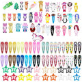 KUBOM 100 Pcs Toddler Girls Hair Clips, Cute Color Hair Clip and Animal Barrettes for Toddler Girls Kids Women