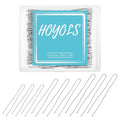 Hoyols U Shaped Hair Pins, Assorted Size Hair Bobby Pins, Metal Curved Curly Bun Clips Crimped Design with Ball Tips for Women Girls Grips Hairstyle, 150 Count Bulk Pack (Silver)