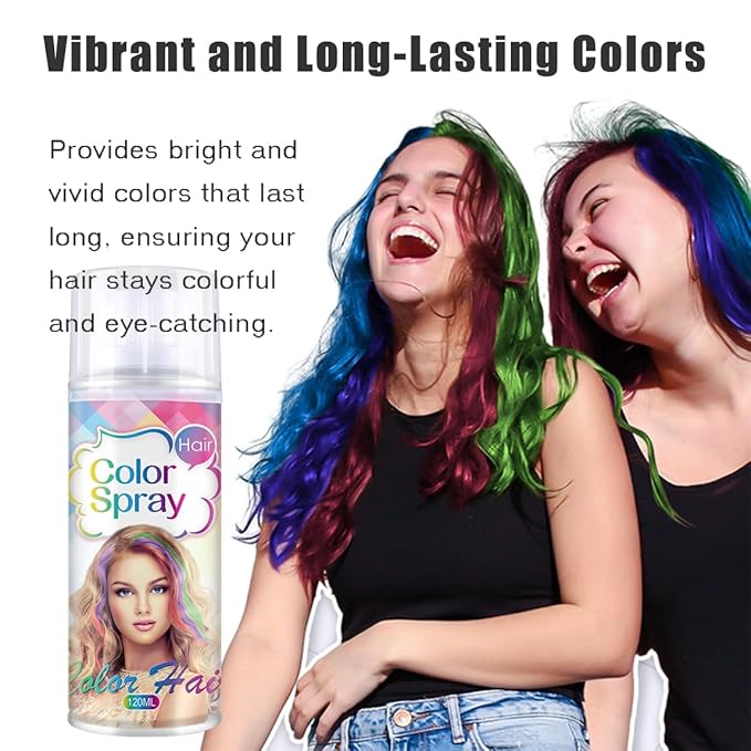 Temporary Hair Color Spray, Blue Hair Dye Pomades for Kids and Women-Perfect for Cosplay, Christmas, and Halloween Parties, Natural Washable Quick-Drying, One-Time Use in one wash (Blue, 120ml)