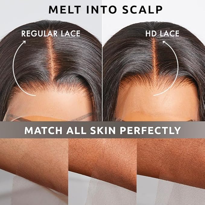 13x6 Lace Front Wigs Human Hair 200% Density Body Wave HD Lace Front Wigs Human Hair Pre Plucked Frontal Wigs Glueless Wigs for Women 20 Inch Natural Color