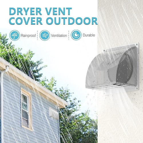 4 Inch Dryer Vent Cover Outside, HG Power Metal Exterior Vent Cover with Removable Screen & Cushioned Non-Return Flap, Air Wall Vent for House, Range Hood, AC, Opening Diameter: 3.81" White