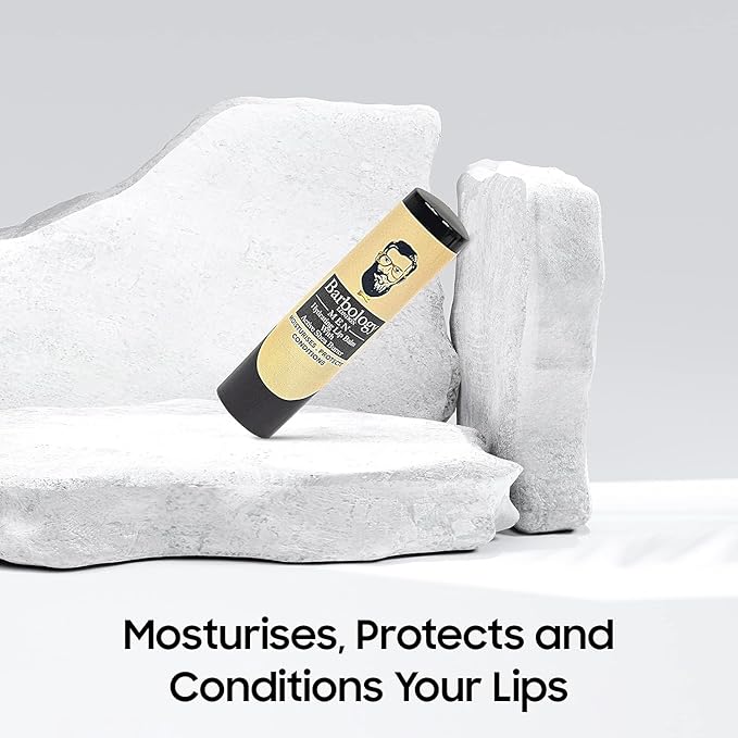 Men's Moisturizing Lip Balm for Chapped Lips with Organic Moroccan Argan Oil, Lightweight Formula Leaves Zero Residue, 0.17oz (Pack of 3)