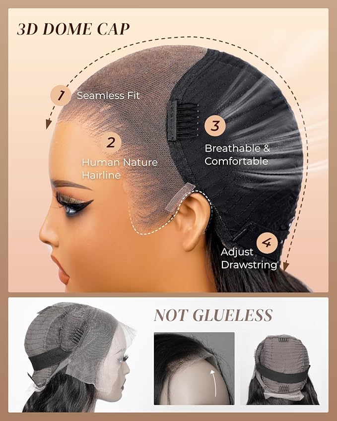 Arabella 13x6 Balayage Wig Human Hair Glueless Wigs Human Hair Pre Plucked Pre Cut 13x6 Ear to Ear Full HD Lace Front Wigs 210% Density 1B/27 Straight Wig Drawstring Wig Human Hair 30 Inch