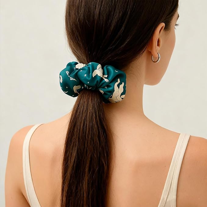 LILYSILK Silk Hair Scrunchies Ties for Frizz & Breakage Prevention 100% Mulberry No Damage Elastic Ponytail Holders, Gemini