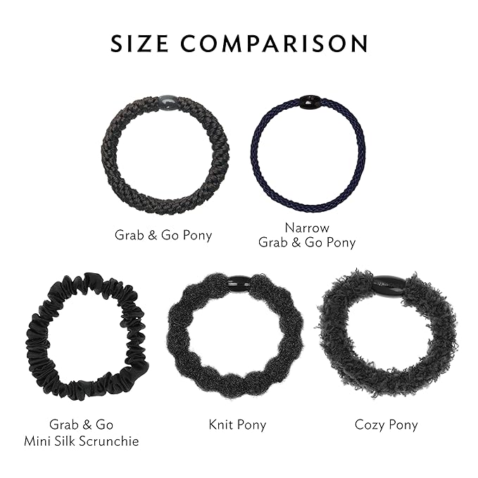 Brown and Black Hair Ties for Thick Hair, Grab & Go Pony Tube, 15 Pack, Nouveau Neutrals, Thick No-Crease Bands with Strong Hold, Damage-Free Design, Modern Neutral Mix | L. Erickson