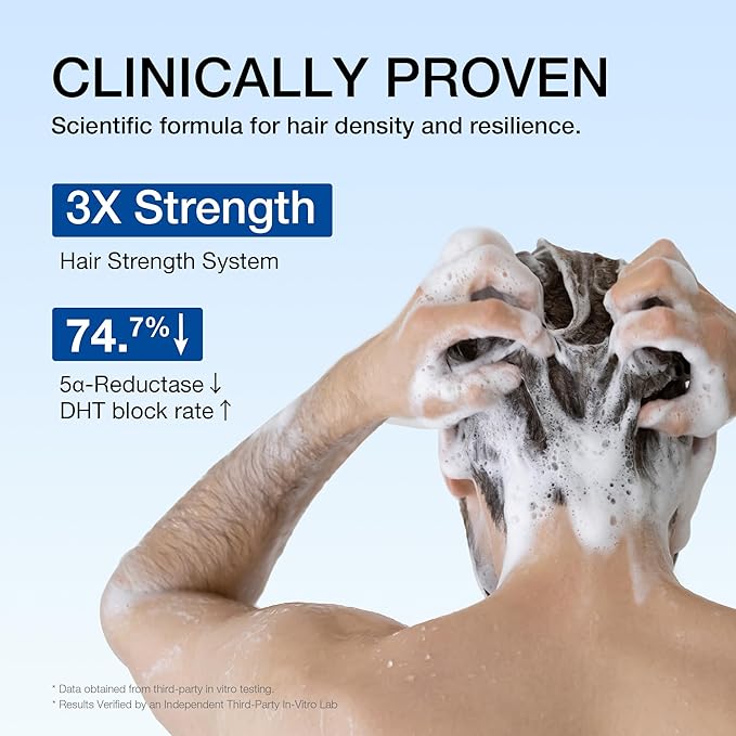 Professional Strength Hair Restore Shampoo for Men, DHT Blocker for Hair Loss and Thinning Hair, Biotin Shampoo Infused with Rosemary Oil for Hair Growth, Sulfate-Free, Color-Safe, 16 Fl Oz