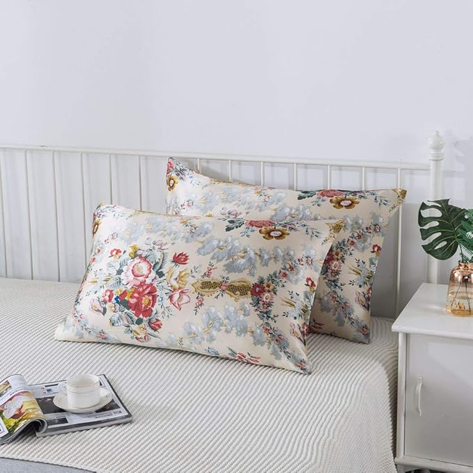 SLPBABY Silk Pillowcase for Hair and Skin with Hidden Zipper Print (Queen, Pattern31)