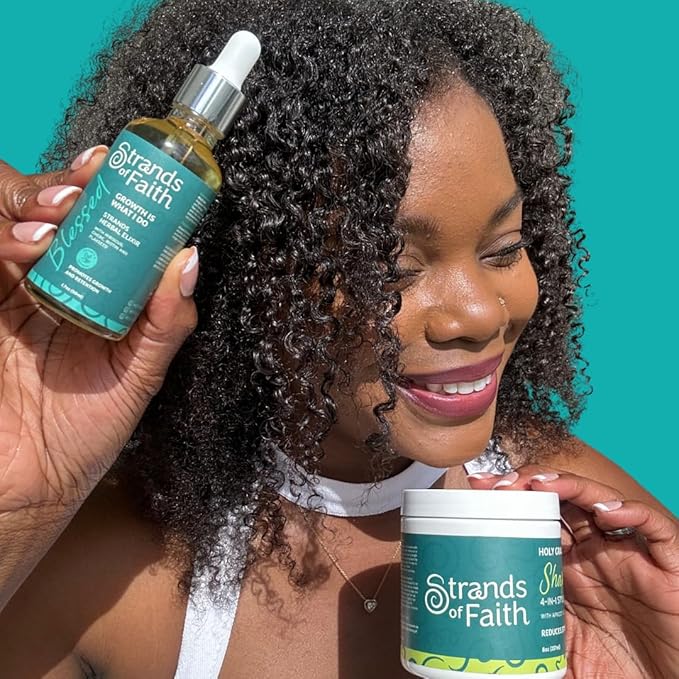 Strands of Faith Shape 4-in-1 Styling Cream | Moisturizer, Leave-In, Styler & Oil | Promotes Growth & Length Retention | Defines Curls, Reduces Frizz & Adds Shine | Twist-Outs & Braid-Outs | 8oz