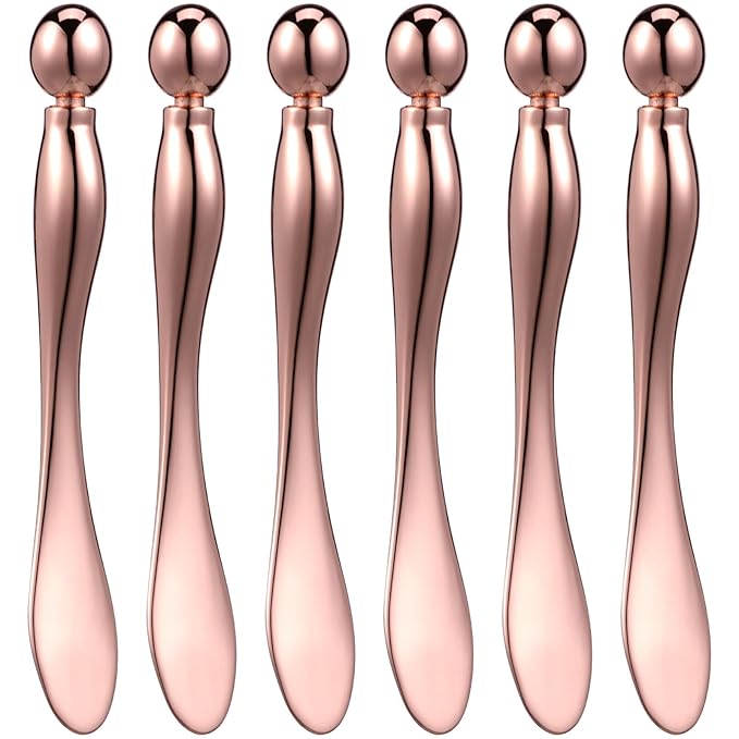 6 Pcs Metal Eye Cream Applicator Eye Roller Tool Eye Cream Applicator Stick Facial for Reducing Puffiness Wrinkle