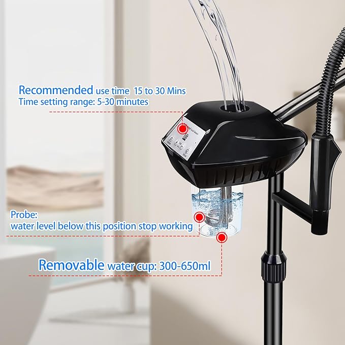 Professional Facial Steamer on Wheels, 2-in-1 Facial Steamers with 5X Magnifying Lamp, Facial Steamer for Facial Deep Cleaning, Facial Humidifier for Spa, Salon and at Home Use