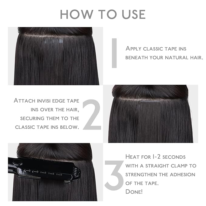 WENNALIFE Invisi Edge & Classic Tape in Hair Extensions Human Hair, 22 Inch 100g 40pcs(20pcs Invisi Edge & 20pcs Classic) Platinum Blonde Invisible Luxury Remy Hair Natural Seamless Injected Tape Ins