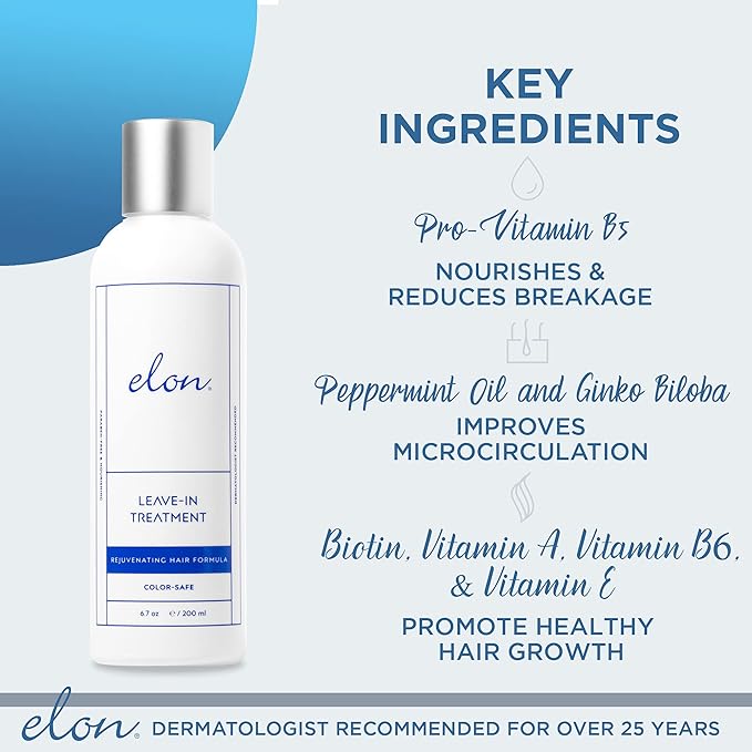 Elon Complete Kit for Early Hair Loss – Elon Scalp Cleaner & Leave-In Treatment + Matrix 5000 Supplement - Suitable for All Hair Types – Paraben Free & Sulfate Free