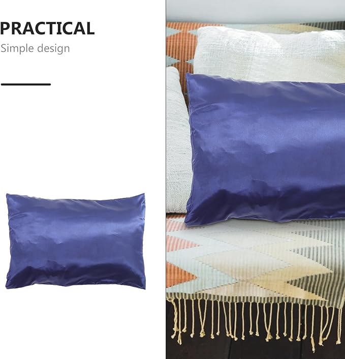 BESPORTBLE 2pcs Simulation Silk Pillow Covers Soft Polyester Satin Bed Pillowslip for Bedroom Hair Protection Lightweight Euro Sham Style