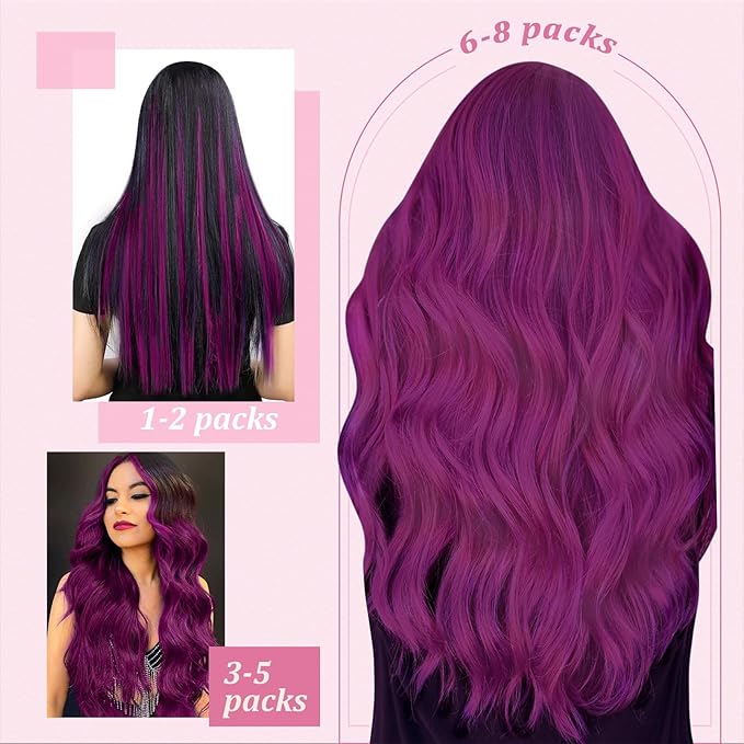 YoungSee Itip Human Hair Extensions Purple Human Hair I Tip Extension 22 Inch Itips Hair Extension Real Human Hair Purple I-Tips Pre Bonded Long Hair Cold Fusion 25s 25g