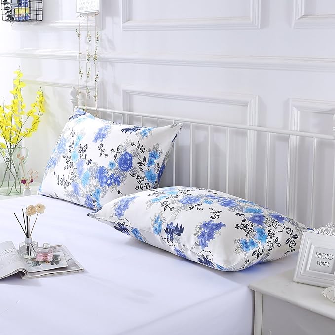 SLPBABY Silk Pillowcase for Hair and Skin with Hidden Zipper Print (King, Pattern 21)