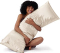 Bedsure Body Pillow Cover 20x54 Inches - Beige Satin Similar to Silk Pillowcase for Hair and Skin, Cooling and Silky Long Body Pillow Pillowcase with Envelope Closure, Gifts for Women Men