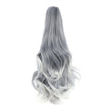 Claw Clip Ponytail Extension 18" Clip in Wavy Ponytail Hair Extensions Long Pony Tails for Women Extensions Sliver Gray to Platinum Blonde Wave Hairpiece