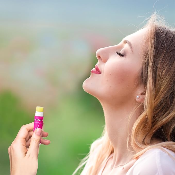 Floral Lip Balm Collection, Vegan Lip Balm Set, Beeswax Free, with Avocado Oil, Organic Jojoba Oil, and Vitamin E, Natural Moisturizer for Dry, Chapped or Cracked Lips, 3 Tube Set