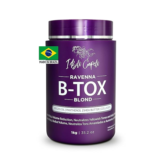 I Belli Capelli Ravenna Hair B-tox Treatment for Blond Hair, 35.2 oz (1kg) - Formaldehyde-Free, Anti-Frizz, Smoothing, Deep Hydrating and Moisturizing Action, Argan Oil, Keratin, Panthenol