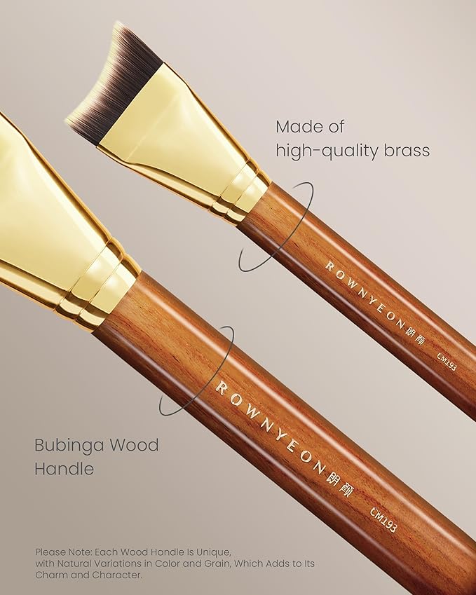 Desert Oak Series Mermaid Tail Foundation Brush - Airbrush - Filter Finish for Liquid & Cream Foundation, Bubinga Wood Handle (CM 193)