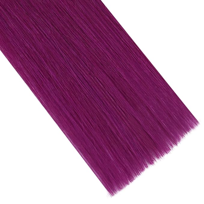 YoungSee Itip Human Hair Extensions Purple Human Hair I Tip Extension 22 Inch Itips Hair Extension Real Human Hair Purple I-Tips Pre Bonded Long Hair Cold Fusion 25s 25g