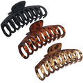 OWIIZI Big Hair Claw Clips for Women - Long Thick Hair 4.3" Nonslip Jumbo Clips With Strong Hold, Large Clamps for Styling (3 Packs)